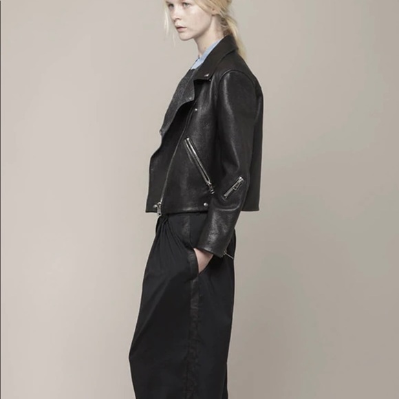 Acne Studios Black Leather Rita Jacket size 34 - Picture 10 of 15